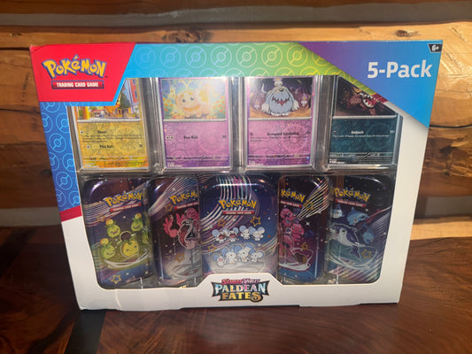 Pokemon Scarlet & Violet - Paldean Fates 5-pack Mini Tins / Costco Bundle