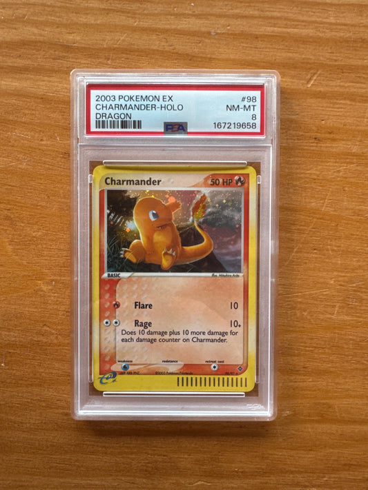 Charmander 2003 Dragon Holo PSA 8